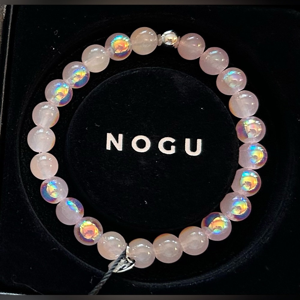 🌸🌸 NOGU .925 Sterling Silver x Raspberry Bubble Glass Bracelet 🌸🌸